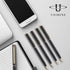 Unibene 6 Pack Slim Gold Ballpoint Pens - Matte Black and Gold Metallic, 1.0mm Medium Point with 6 Refills