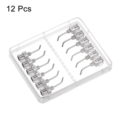 12pcs 18 Gauge 1/2" Stainless Steel Blunt Tip Dispensing Needles with Luer Lock for Ink, Glue, Syringes