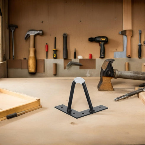 4pcs 10cm VILLCASE Black Iron Hairpin Furniture Legs with Anti-Slip Base for Coffee Table, Bedside Cabinet