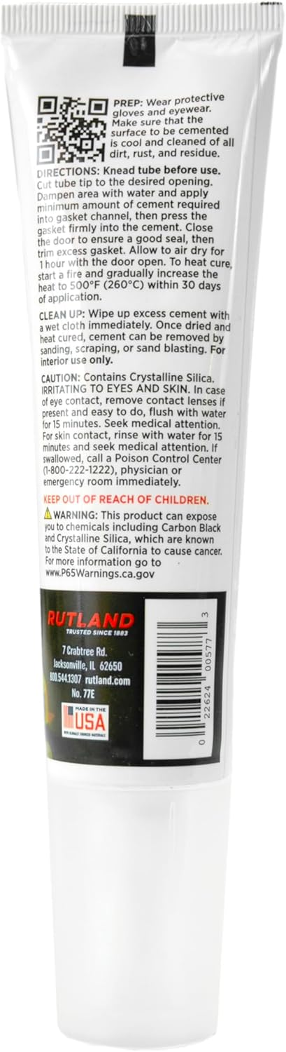 Stove Gasket Cement (77E), 2.3oz, BLACK