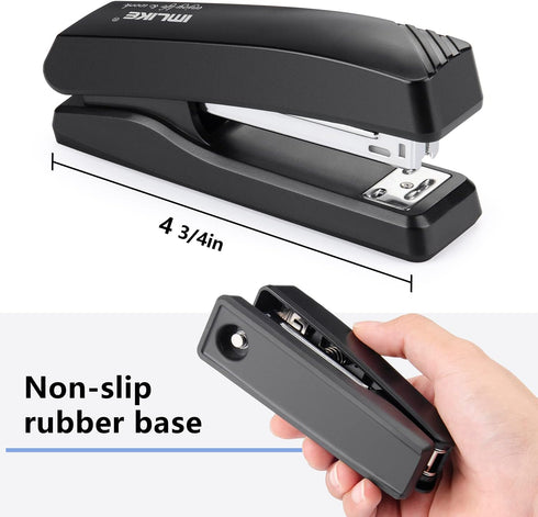 Desktop Office Stapler with 2000 staples: IMLIKE Half strip desk Staplers, take 26/6 staples 25 Sheets Capacity, Metal Construction, Non-Slip Base, Black, 2-pack by IMLIKE