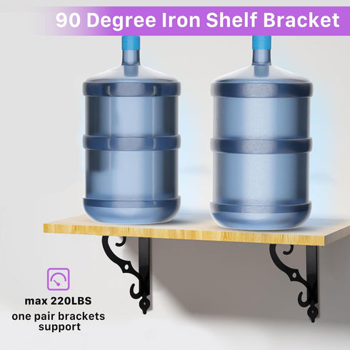 Jeffbaubl 10 Pack 7.4 Inch Decorative Shelf Brackets, L Shape Wall Mounted Shelf Support, Heavy Duty Metal Corner Brace