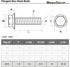 M10-1.5 x 40mm Flanged Hex Head Bolts, Stainless Steel 18-8 (304), Plain Finish, 5 PCS