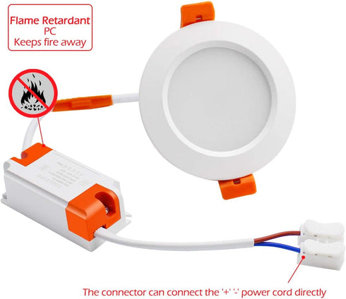 YGS-Tech 2 Inch LED Recessed Lighting, Dimmable Downlight 3W (35W Halogen Equivalent), 2700K Ultra Warm White Ceiling