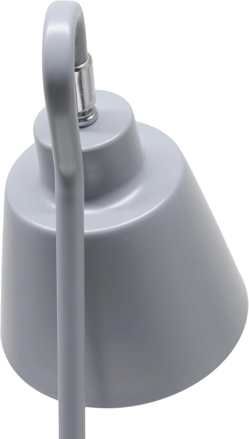 LD1079-GRY 16" Simple Designs Sleek Essentials Metal Looped Desk Task Lamp with Adjustable Shade, for Office, Desk