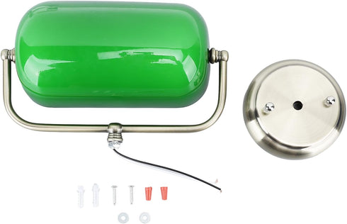 Asixxsix Vintage Wall Sconces with Bankers Lamp Shade, Indoor sconces Wall Lighting with Retro Pull Chain Switch, Green