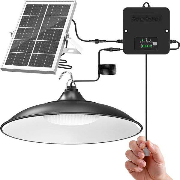 Solar Shed Light Indoor Outdoor, 2000LM Solar Pendant Light Outdoor, Daytime Available