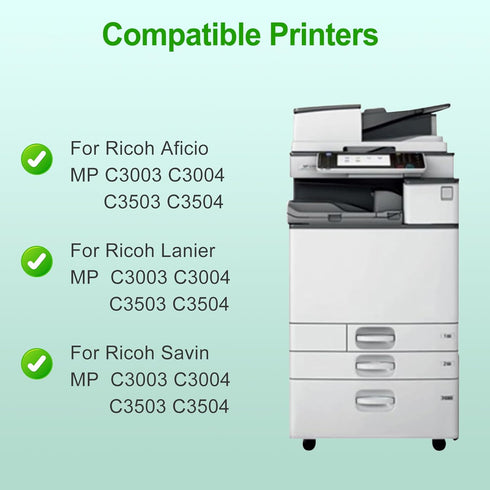 MPC3503 C3003 Black Toner Cartridge Compatible High Yield, Replacement for Ricoh MP C3003 MP C3503 Printer (1-Pack)