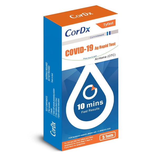 CorDx TyFast at Home COVID 19 Antigen Rapid Test Kit, Easy, Accurate,