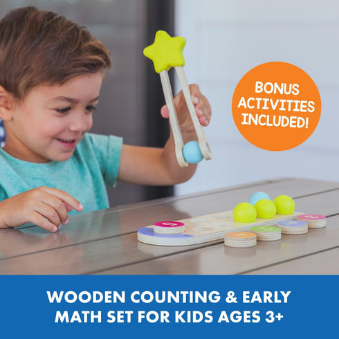 Count Set Counting Sets 3+ Educational Insights & Match Wooden Toys for Kids, Preschool Math Manipulatives & Fine Motor