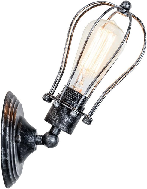 Vintage Wall Lamp Adjustable Rustic Retro Wire Cage Wall Light Industrial Style Indoor Lighting Fixture ;Moonkist