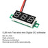 4PCS 0.28 Inch Two-Wire DC LED Digital Voltmeter 2.5V-30V Mini Mix 4 Colors - Red/Green/Blue/Yellow