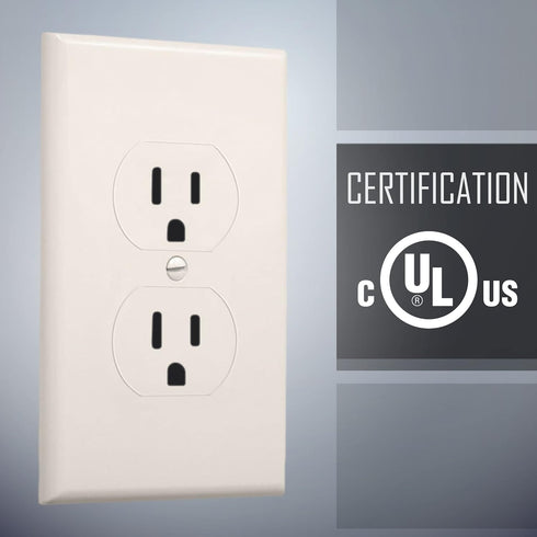 TayMac 2520LA MASQUE Light Almond 1-Gang Duplex Jumbo Electrical Outlet Cover Wall Plate 1-Pack