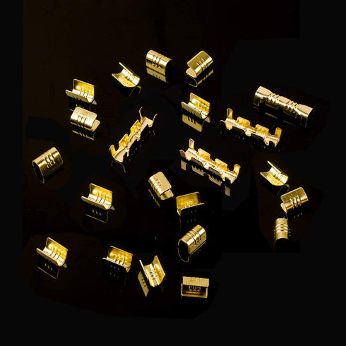 KeeYees 500 Pcs U Shape Copper Ring Terminals Crimp Kit, Non-Insulated Assortment for Electric Connections