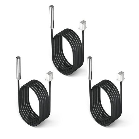 DROK 10K Temperature Sensor Probe 3pcs, 1 Meter Waterproof Temp Sensor Probe,