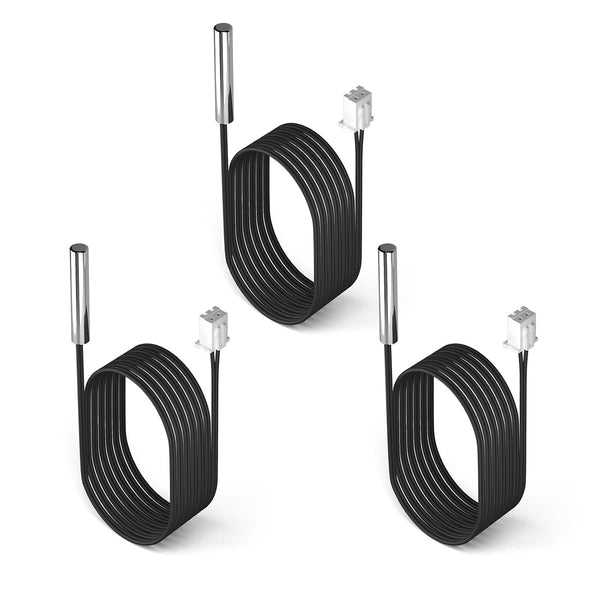 DROK 10K Temperature Sensor Probe 3pcs, 1 Meter Waterproof Temp Sensor Probe,