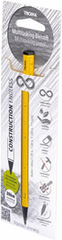 Troika Multitasking Pencil with Sustainable Endless Aluminium and Metal Tip Yellow Interchangeable Erasable