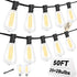 Hobbynors ST38 50FT LED Outdoor String Lights with 25+2 Spare Bulbs, E12 Socket,