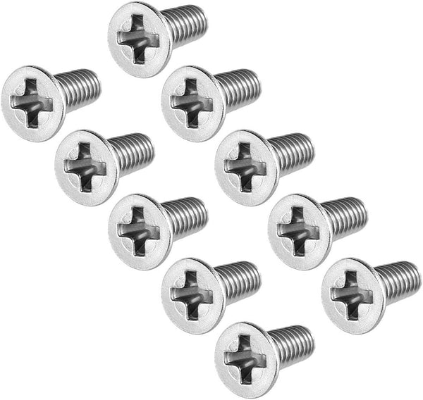 uxcell M3x8mm Flat Head Machine Screws, Phillips Cross Screw, 304 Stainless Steel Fasteners Bolts 50Pcs