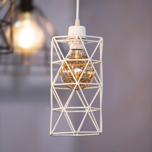 16Ft E26 E27 2 Pack Pendant Light Kit, White Plug in Hanging Lantern Cord Lamp Cable Corded Light Socket with On/Off