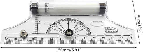 QMQJIA Portable Universal Multi-Purpose Rolling Ruler Drawing Parallel Compass-Ruler School Stationery Protractor