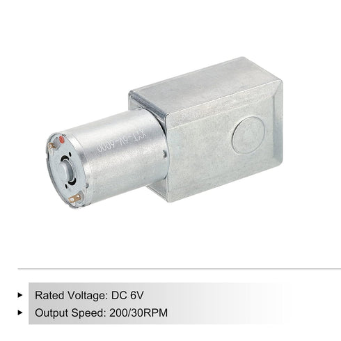 MECCANIXITY DC 6V 30RPM Turbo Worm Geared Motor 6mm D Shaft High Torque Gear Box Electric Motor