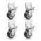 HUIXIHU 1 Inch Small Side Mount Casters Set of 4, L-Shaped Plate Low