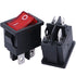 mxuteuk 5pcs Mini Rocker Switch Illuminated Snap-in DPST Toggle Power ON-Off Switch, 4 Pin Red Light