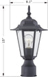 E26 60W Bulbs WISBEAM Outdoor Post Light, Pole Lantern, Base Max, Aluminum Housing Plus Glass, Wet Location Rated, ETL