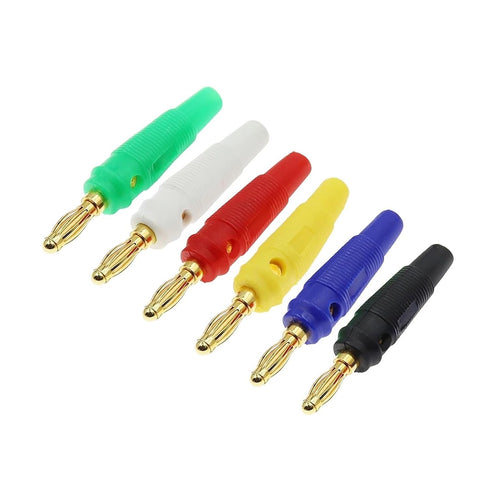 Qingdinu 40 4mm PCS New Plugs Pure Copper Gold Plated Musical Speaker Cable Wire Pin Banana Plug Connectors(Blue)