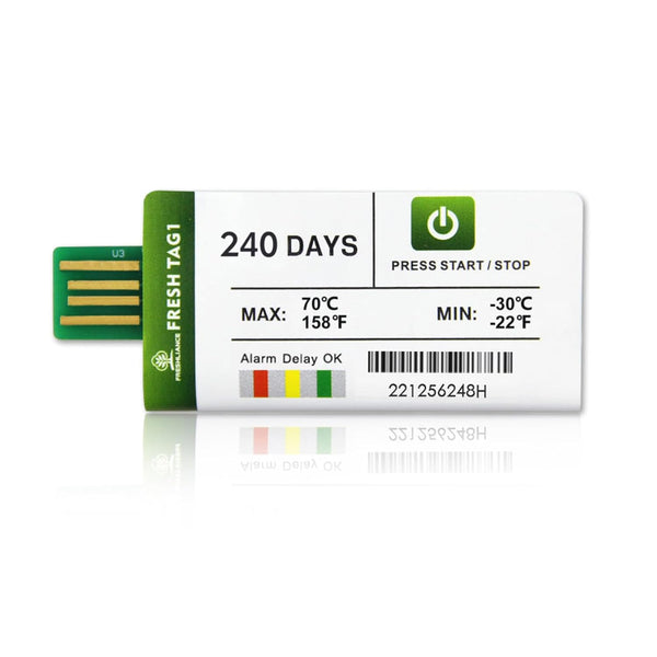 Freshliance USB Temperature Data Logger Recorder with PDF and CSV Reports, 240 Days, Single Use