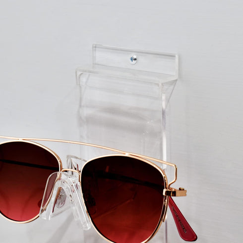 MOOCA Acrylic 5 Tier Slatwall & Wall-mounted Sunglasses Holder Organizer for Eyeglasses and Optical Glasses