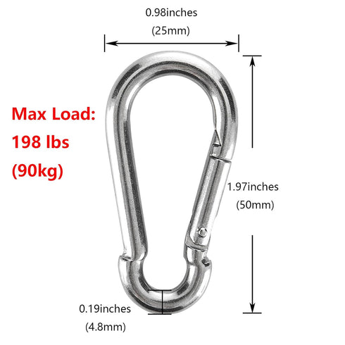 6Pcs 304 Stainless Steel M20 Single Pulley Block, Wire Rope Hanging Wheel with 6Pcs Spring Snap Hook