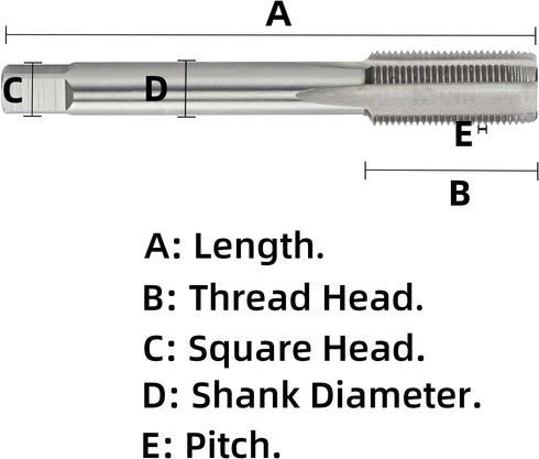 Right and Left Hand 9/16"-20 UN HSS Tap, 9/16 x 20 UN Thread Tap for Bike Crank Repair