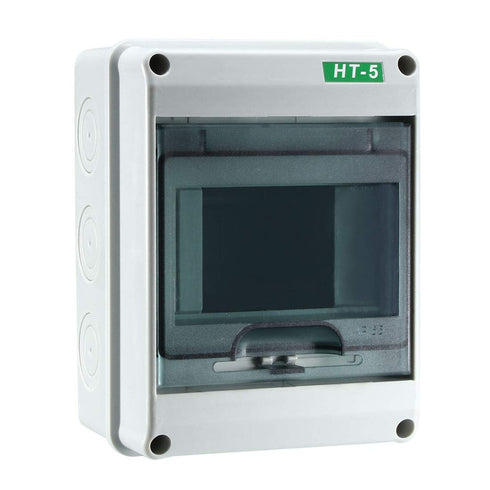 uxcell IP65 ABS Transparent Cover Power Distribution Protection Box, Circuit Breaker Indoor, 5 Way (120mmx160mmx92mm)
