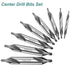 8Pcs HSS Center Drill Bits Set, 60-Degree Angle Combined Countersink Tools for Metalworking (1-6mm Sizes)