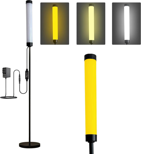 Lallomo Voice-Activated Led Floor Standing Tall Lamp Custom Color Temperature Pole for Adults and Kids Indoor Bedroom