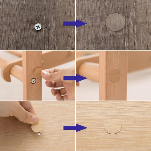 Mini Skater 108Pcs Supplies,20mm Self-Adhesive Wooden Furniture Cabinet Screw Hole Cover Stickers Decoration Dia (Red
