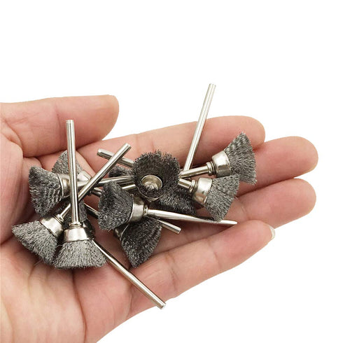 60 Pieces Wire Cup Brush Set, Vankcp Power Rotary Tool Buffing Wheels Small Wire Brushes for Drill