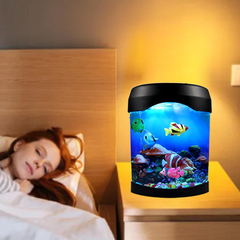 6 5 Toycol Fake Fish Lamp, Nightly Lifelike Desk Electric Mood Light, LED Light Tank with Color Changing and Fake Fish
