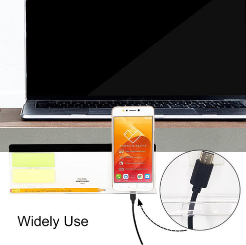 Yocoolfun 2 Pack Computer Monitor Memo Board Bottom Mount,Computer Monitor Message Board with Phone Holder, Monitor