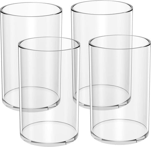 NIUBEE Acrylic Pen Holder 2 Pack, Clear Desktop Pencil Cup Organizer for Office Desk Accessories, Round