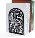 NDEMl Hummingbird Black Silhouette bookend, Creative Metal Hollow Bookstand, Bookshelf Folder for Desktop Study Storage