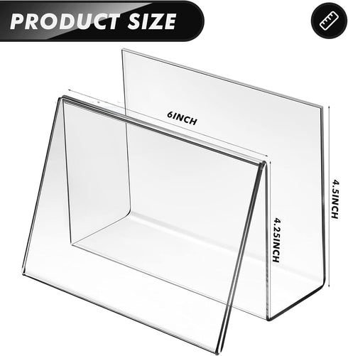 Clear Acrylic Postcard Holder, Greeting Card Display Stand for Business Cards, Desk Organizer - 3 Pcs