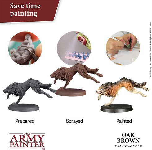 The Army Painter Color Primer Spray Paint - Acrylic Spray Undercoat for Miniature Painting - Spray Primer for Plastic Miniatures (Oak Brown) by The Army Painter