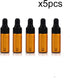 10pcs 5ml Amber Mini Glass Bottle Sample Vial with Glass Eye Dropper + Roller, 1pc Clean Cloth + 1pc 3ml Dropper