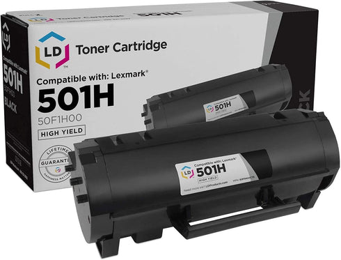 LD Compatible Toner Cartridge Replacement for Lexmark 501H 50F1H00, High Yield (Black)