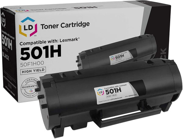 LD Compatible Toner Cartridge Replacement for Lexmark 501H 50F1H00, High Yield (Black)