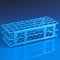 Globe Scientific 456704 Polypropylene Microcentrifuge Tube Rack, 25mm Tube, Blue, 40-Place