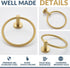 APLusee Hand Towel Ring, 304 Stainless Steel Round Towel Holder, Wall Mounted for Bathroom Kitchen, Brushed Gold